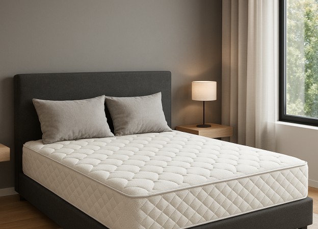 Letto con materasso in evidenza in una camera moderna